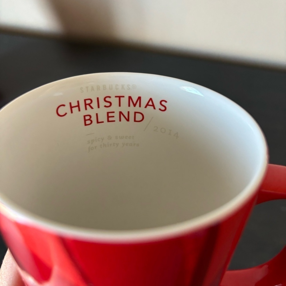 😍2/$20 Starbucks 30th Anniversary 2014 Christmas Blend Red Coffee Mug 12 fl oz - Picture 6 of 8